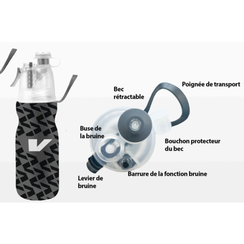 VELEC À Venir VELEC Bouteille d'eau isotherme avec bruine 470ml VELEC À Venir VELEC Bouteille d'eau isotherme avec bruine 470ml