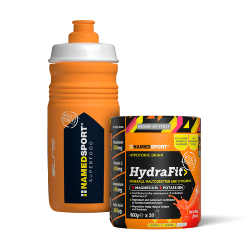 NAMEDSPORT NUTRITION NAMEDSPORT Hydrafit Red Orange 400g Avec Bouteille NAMEDSPORT NUTRITION NAMEDSPORT Hydrafit Red Orange 400g Avec Bouteille